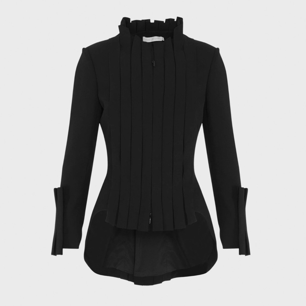 Anne Fontaine Black Pleated Blazer, Size 40 / US Medium